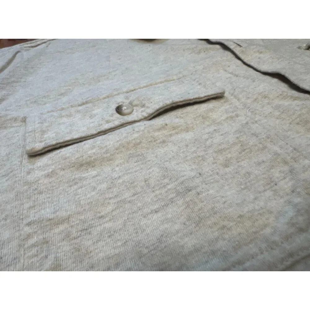 Banana Republic Slim Fit Heather Oatmeal Button Front Knit Shirt XXL